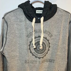 Saint Laurent Gray and Black Hoodie Shirt